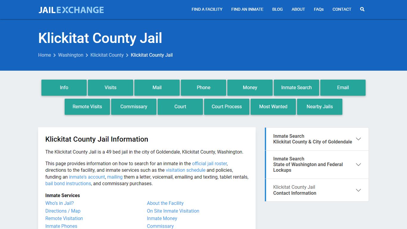 Klickitat County Jail, WA Inmate Search, Information